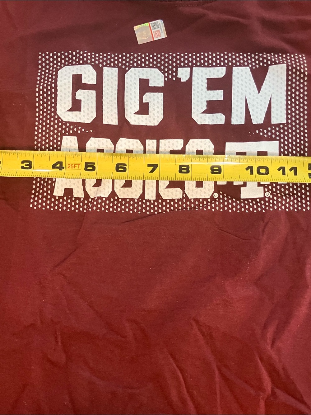 Hanes Men's Maroon Graphic 'GIG 'EM' Short Sleeve Tee